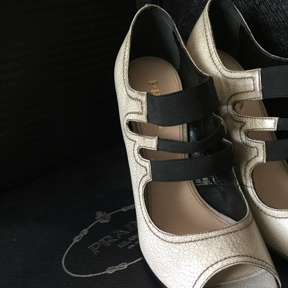 Prada white 3-strap Mary Janes size 37.5 - Picture 2 of 6